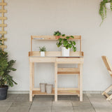 Potting Bench with Shelves Solid Wood Fir - Top-Down View