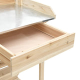 Potting Bench with Shelves Solid Wood Fir - Low Angle