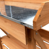 Potting Bench with Shelves Brown Solid Wood Fir - Low Angle