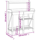 Potting Bench with Shelves Brown Solid Wood Fir - Extra Image