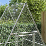 Chicken Cage Silver 100x100x190 cm Galvanised Steel - Side View