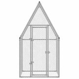 Chicken Cage Silver 100x100x190 cm Galvanised Steel - Top-Down View