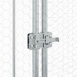 Chicken Cage Silver 100x100x190 cm Galvanised Steel - Low Angle