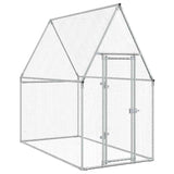 Chicken Cage Silver 200x100x190 cm Galvanised Steel - Front View