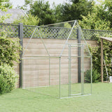 Chicken Cage Silver 200x100x190 cm Galvanised Steel - Side View