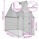 Chicken Cage Silver 200x100x190 cm Galvanised Steel