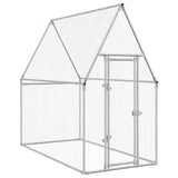 Chicken Cage Silver 200x100x190 cm Galvanised Steel - Low Angle