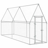 Chicken Cage Silver 400x100x190 cm Galvanised Steel - Front View