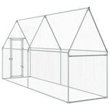 Chicken Cage Silver 400x100x190 cm Galvanised Steel - Rear View