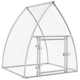 Chicken Cage Silver 100x105x120 cm Galvanised Steel - Front View
