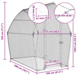 Chicken Cage Silver 200x105x182 cm Galvanised Steel