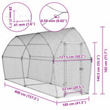 Chicken Cage Silver 400x105x182 cm Galvanised Steel