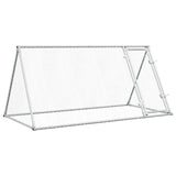 Chicken Cage Silver 200x105x91 cm Galvanised Steel - Front View