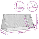 Chicken Cage Silver 200x105x91 cm Galvanised Steel - Extra Image