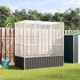 Aviary Silver 210.5x107x212 cm Steel - Side View