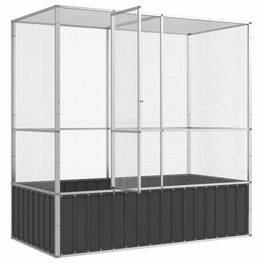 Aviary Silver 210.5x107x212 cm Steel