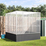 Aviary Silver 211x207x212 cm Steel - Side View