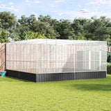 Aviary Silver 418x414x212 cm Steel - Side View