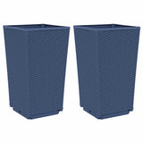 Garden Planters 2 pcs Blue Grey 32.5x32.5x57 cm PP
