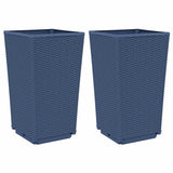 Garden Planters 2 pcs Blue Grey 32.5x32.5x57 cm PP - Front View