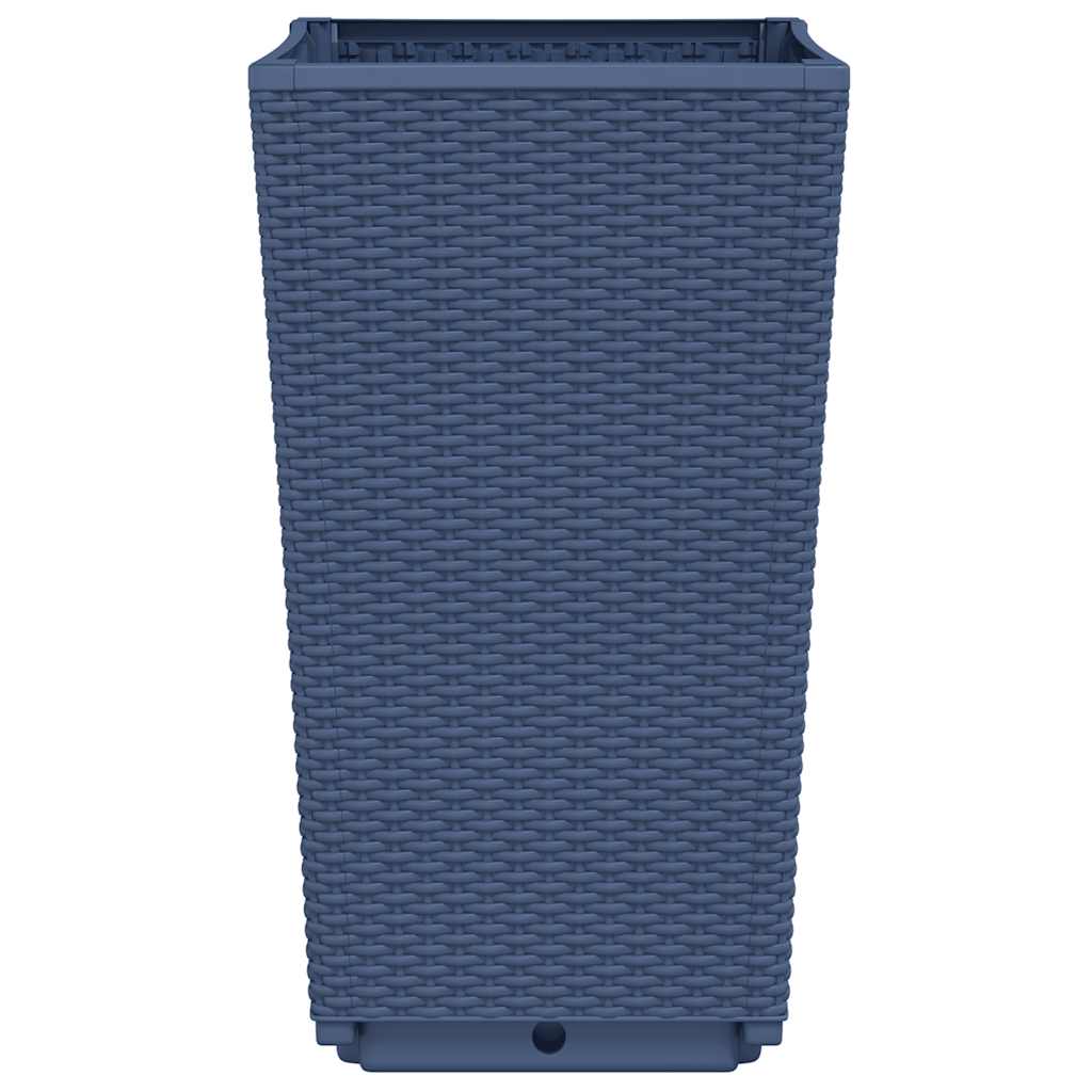 Garden Planters 2 pcs Blue Grey 32.5x32.5x57 cm PP