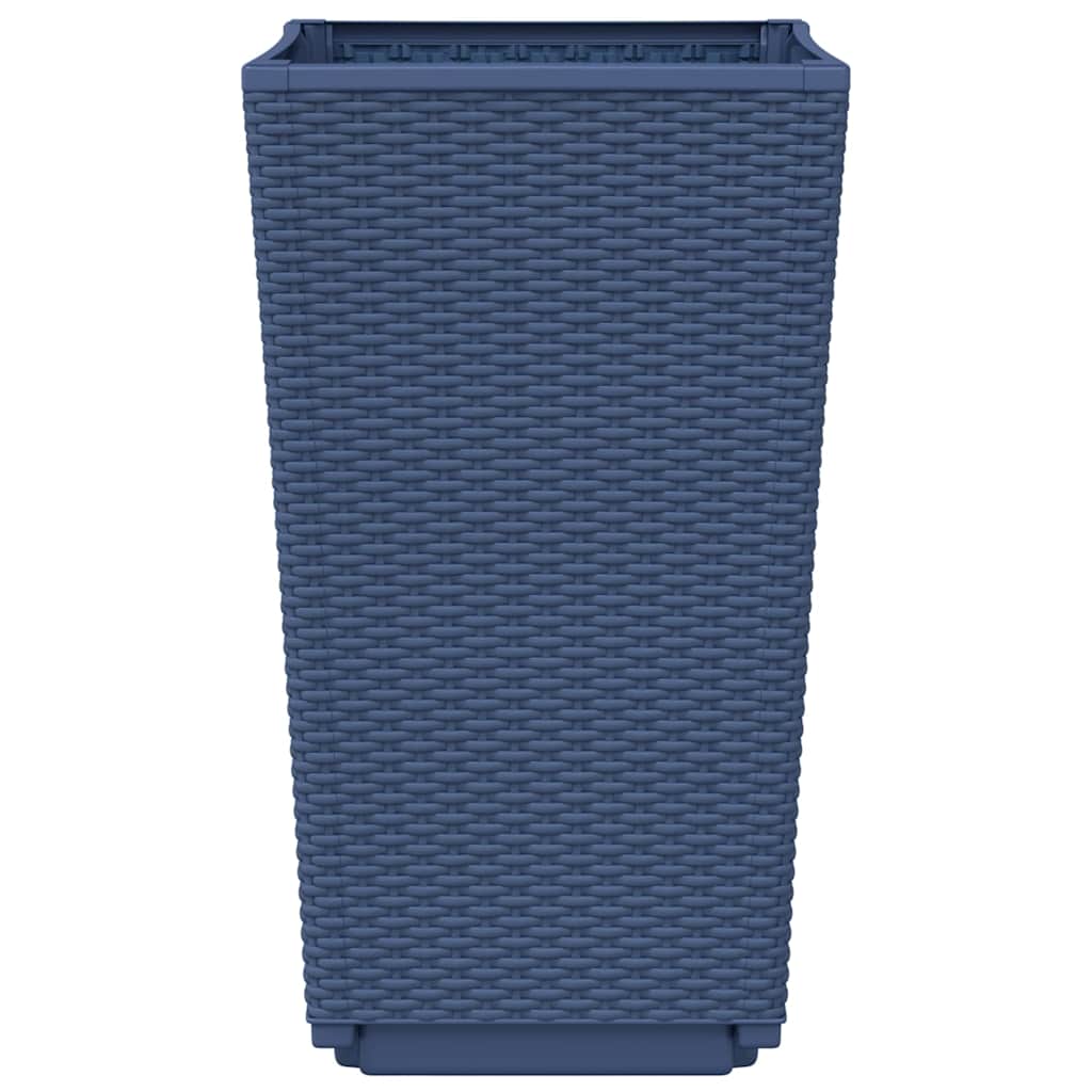 Garden Planters 2 pcs Blue Grey 32.5x32.5x57 cm PP