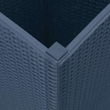 Garden Planters 2 pcs Blue Grey 32.5x32.5x57 cm PP - Low Angle