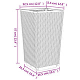 Garden Planters 2 pcs Blue Grey 32.5x32.5x57 cm PP