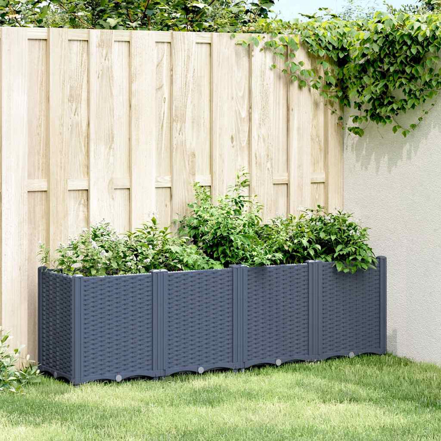 Garden Planter Blue Grey 160x40x53 cm PP