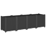 Garden Planter Black 160x40x53 cm PP - Front View