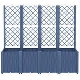 Garden Planter with Trellis Blue Grey 160x40x140 cm PP