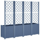 Garden Planter with Trellis Blue Grey 160x40x140 cm PP - 45-Degree Angle