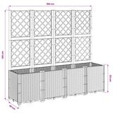 Garden Planter with Trellis Blue Grey 160x40x140 cm PP - Low Angle