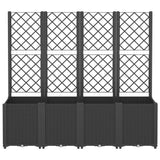 Garden Planter with Trellis Black 160x40x140 cm PP