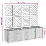 Garden Planter with Trellis Black 160x40x140 cm PP - Low Angle