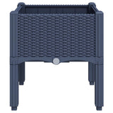 Garden Planter with Legs Blue Grey 40x40x42 cm PP - Top-Down View