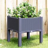 Garden Planter with Legs Blue Grey 40x40x42 cm PP