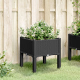 Garden Planter with Legs Black 40x40x42 cm PP - Side View