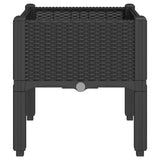 Garden Planter with Legs Black 40x40x42 cm PP - 45-Degree Angle
