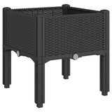 Garden Planter with Legs Black 40x40x42 cm PP - Rear View