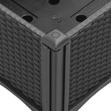 Garden Planter with Legs Black 40x40x42 cm PP - Close-Up Angle