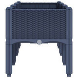Garden Planter with Legs Blue Grey 120x40x42 cm PP - Top-Down View