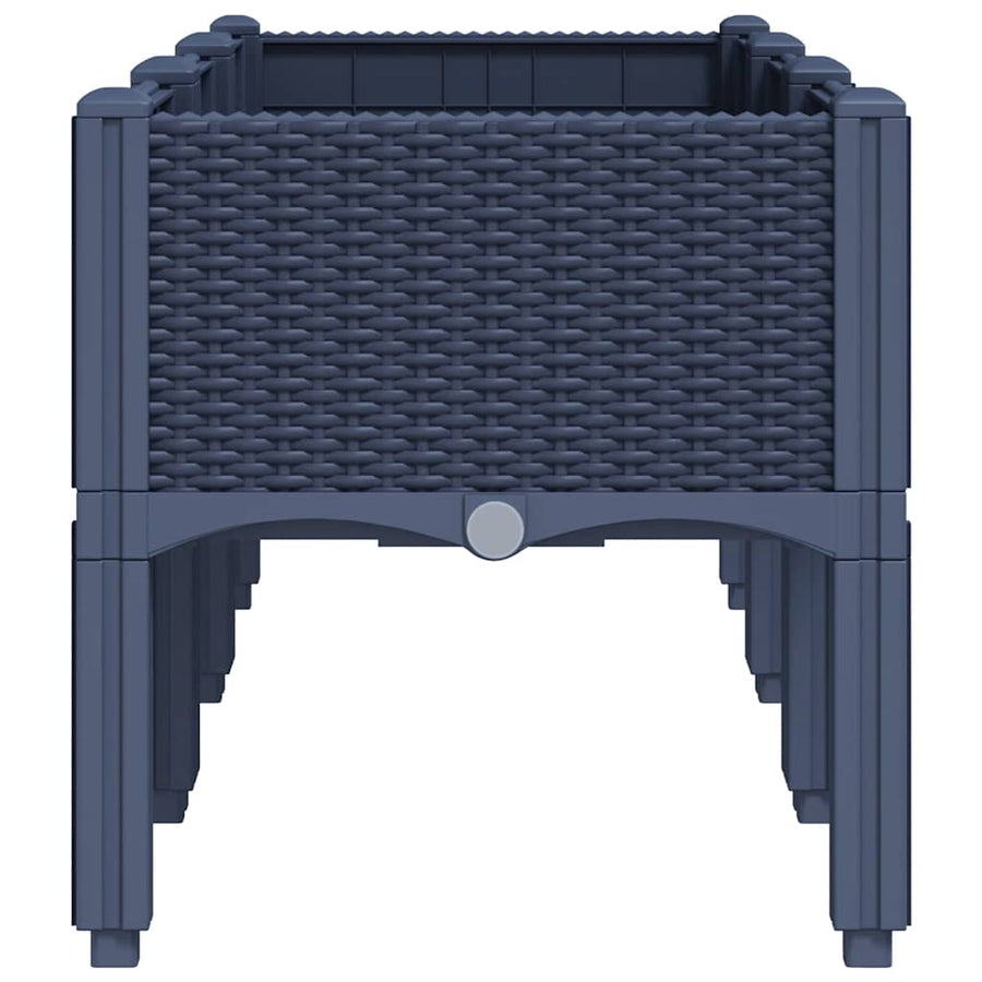 Garden Planter with Legs Blue Grey 120x40x42 cm PP