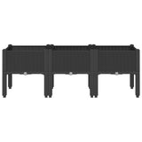 Garden Planter with Legs Black 120x40x42 cm PP - Side View