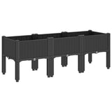 Garden Planter with Legs Black 120x40x42 cm PP - 45-Degree Angle