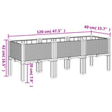 Garden Planter with Legs Black 120x40x42 cm PP