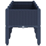 Garden Planter with Legs Blue Grey 160x40x42 cm PP