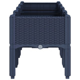 Garden Planter with Legs Blue Grey 160x40x42 cm PP - Top-Down View