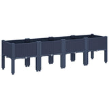 Garden Planter with Legs Blue Grey 160x40x42 cm PP - 45-Degree Angle