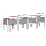 Garden Planter with Legs Blue Grey 160x40x42 cm PP - Close-Up Angle